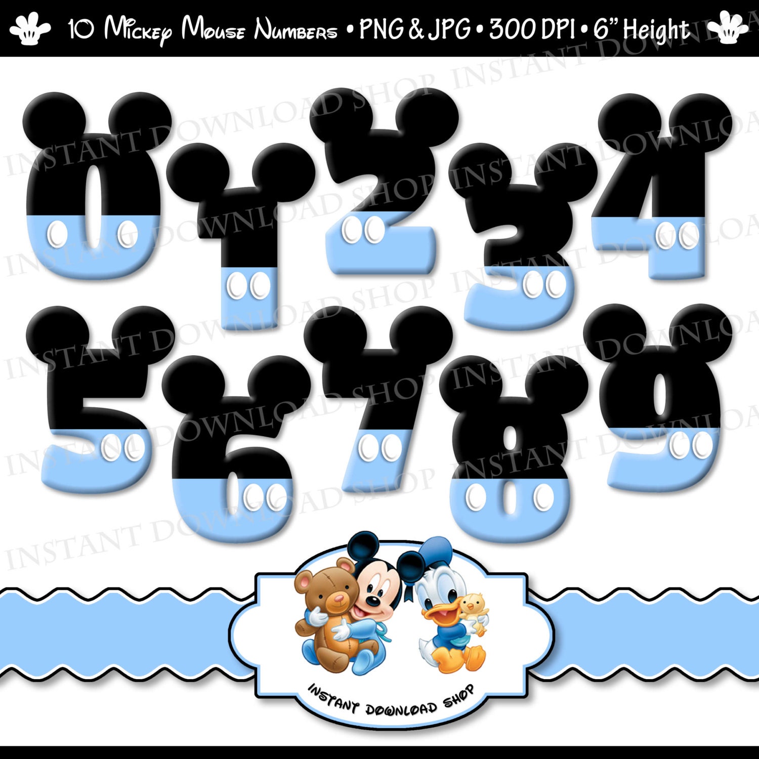 instant downlowd baby mickey mouse numbers by instantdownloadshop