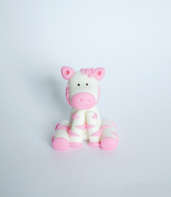 Fondant Zebra Topper. Edible Zebra Cupcake Topper. Zebra Cake