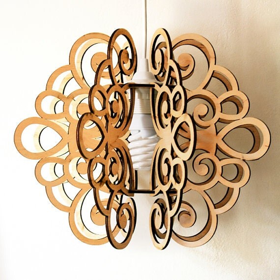 Pendant lamp SPLINE. Made of plywood. Scandinavian style pendant lamp 