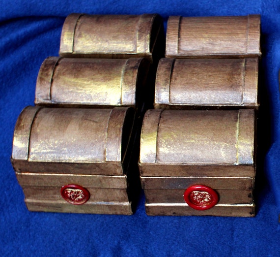 Mini Treasure Chest set of 6 by PositivelyArtly on Etsy