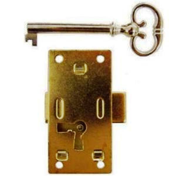 Flush Mounted Brass Plated Steel Lock. L3B Two way