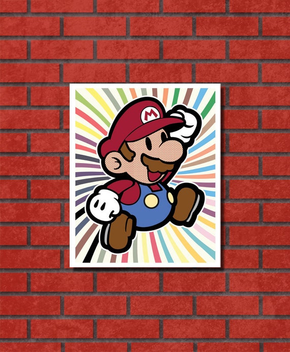 8x10 Retro Mario Jumping Digital Print