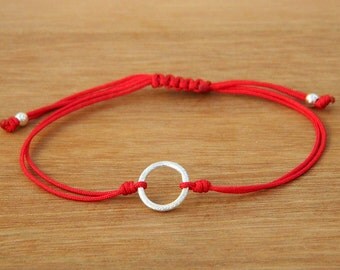 Karma bracelet. Good luck bracelet. Sterling silver bracelet. Tiny silver bead bracelet. Friendship bracelet.String bracelet.C008