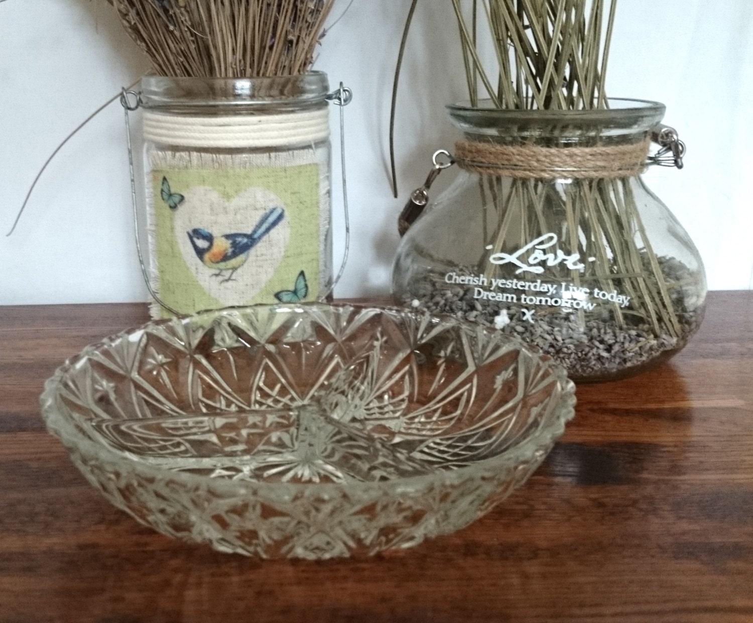 Vintage divided cut glass snack bowl by Vintagetreasurygems