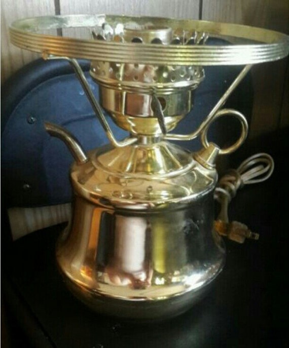 vintage tea pot kettle lamp with key by beautifulpennypinche