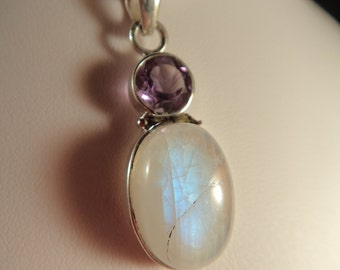 AMETHYST & MOONSTONE PENDANT Sterling Silver