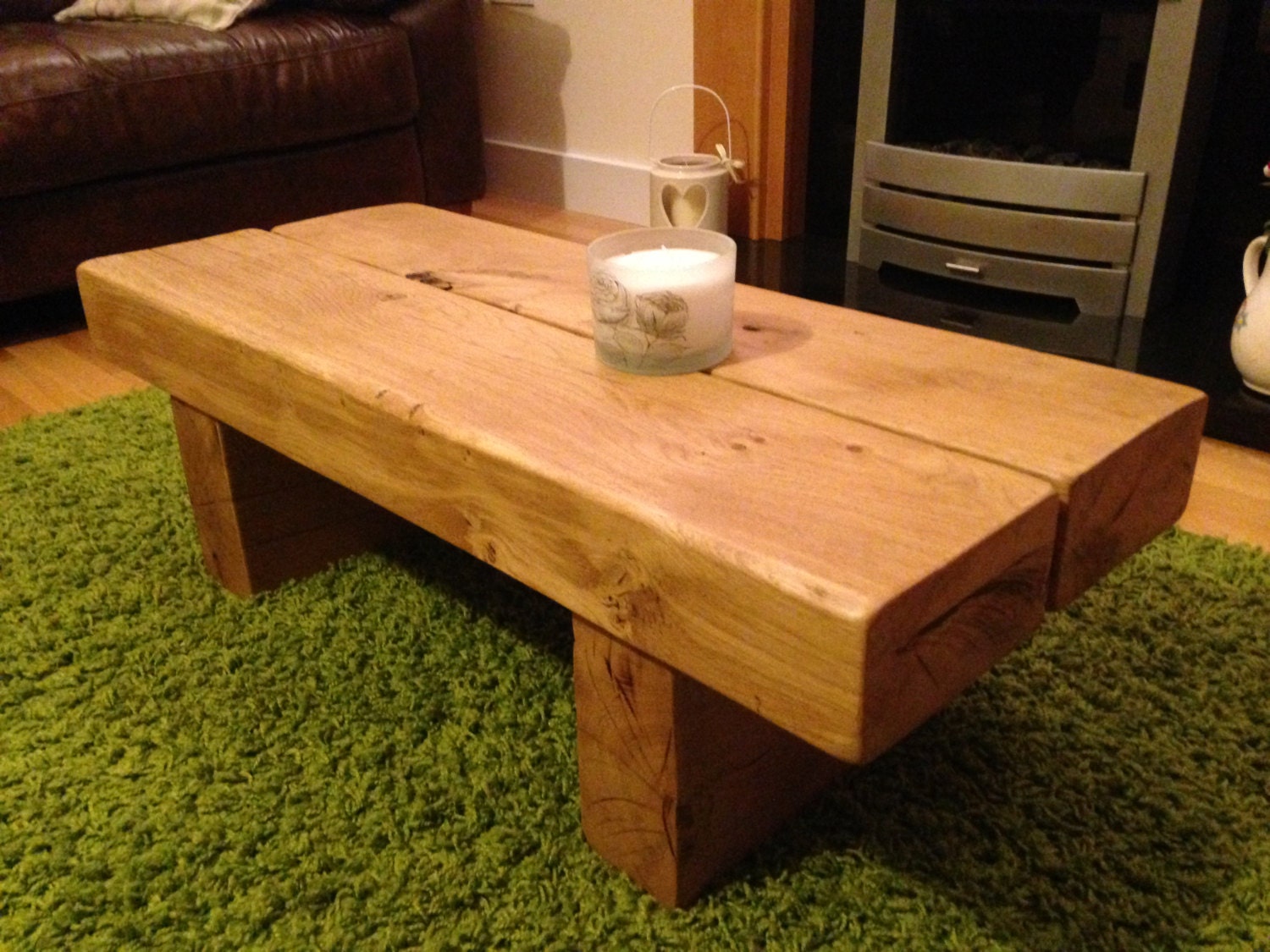Coffee Table Solid English Oak Handmade Wooden Custom Sizes
