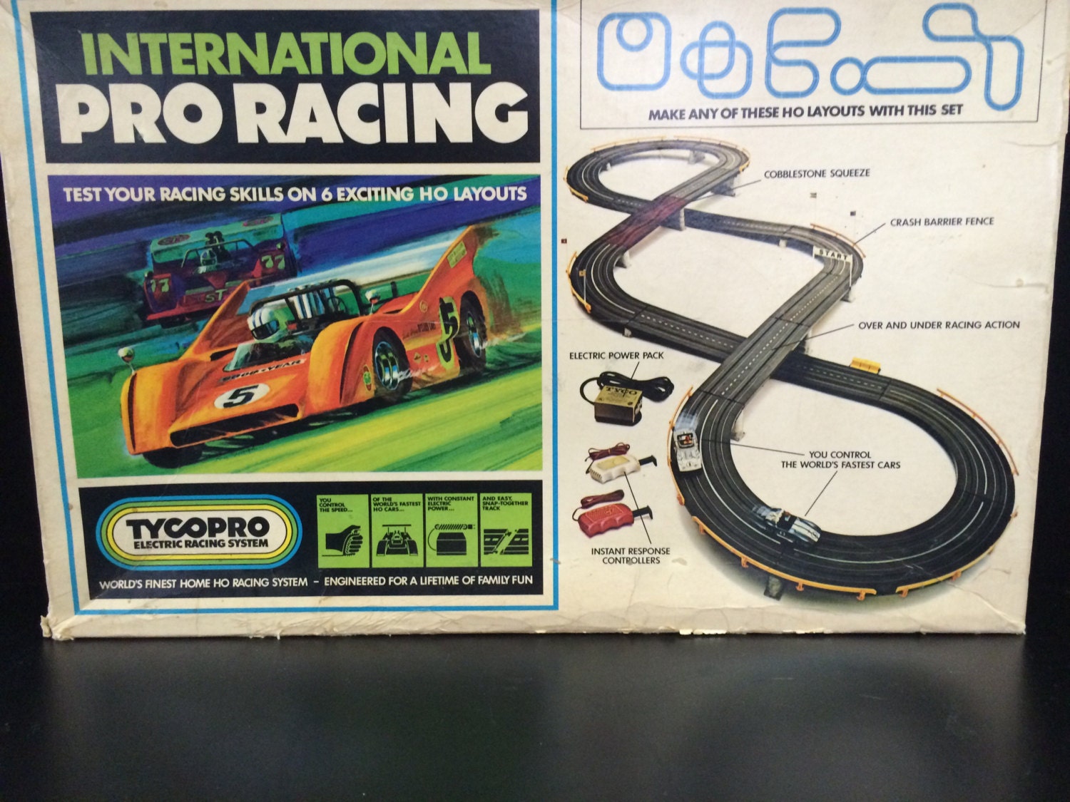 tyco slot car racing set sound machine 1970s