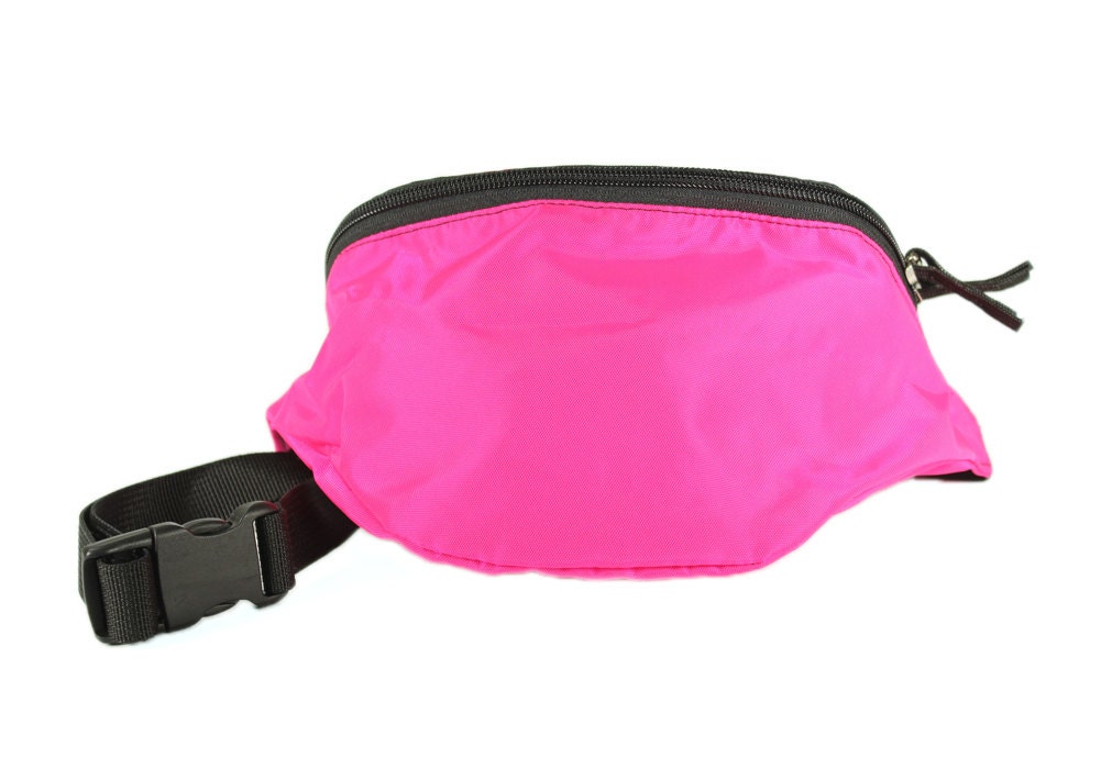 Neon Pink Fanny Pack Hip Bag made from nylon packcloth