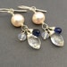 Frozen, Kyanite, Natural Blue Chalcedony, White Topaz, White Pearl, Sterling Silver Earrings, erinelizabeth