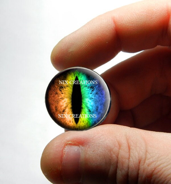 25mm 1 inch Rainbow Dragon Glass Taxidermy Doll Eyes Cabochons for Steampunk Jewelry and Pendant Making