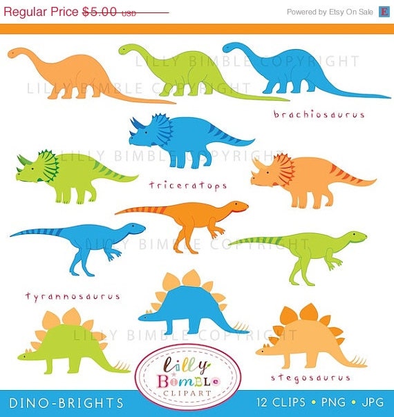 50% off DINOSAUR clipart for boys birthdays invites cards scrapbooking trex digital Download Il_570xn