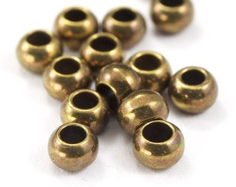 4mm Antique Brass Barrel Bead (12 Pcs) #AGM052