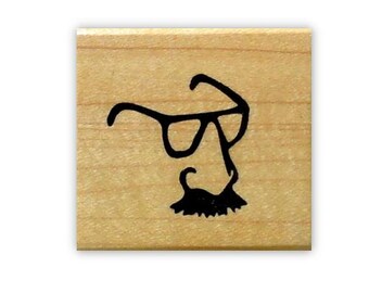 Groucho Glasses mounted rubber stamp, nose, moustache No.15