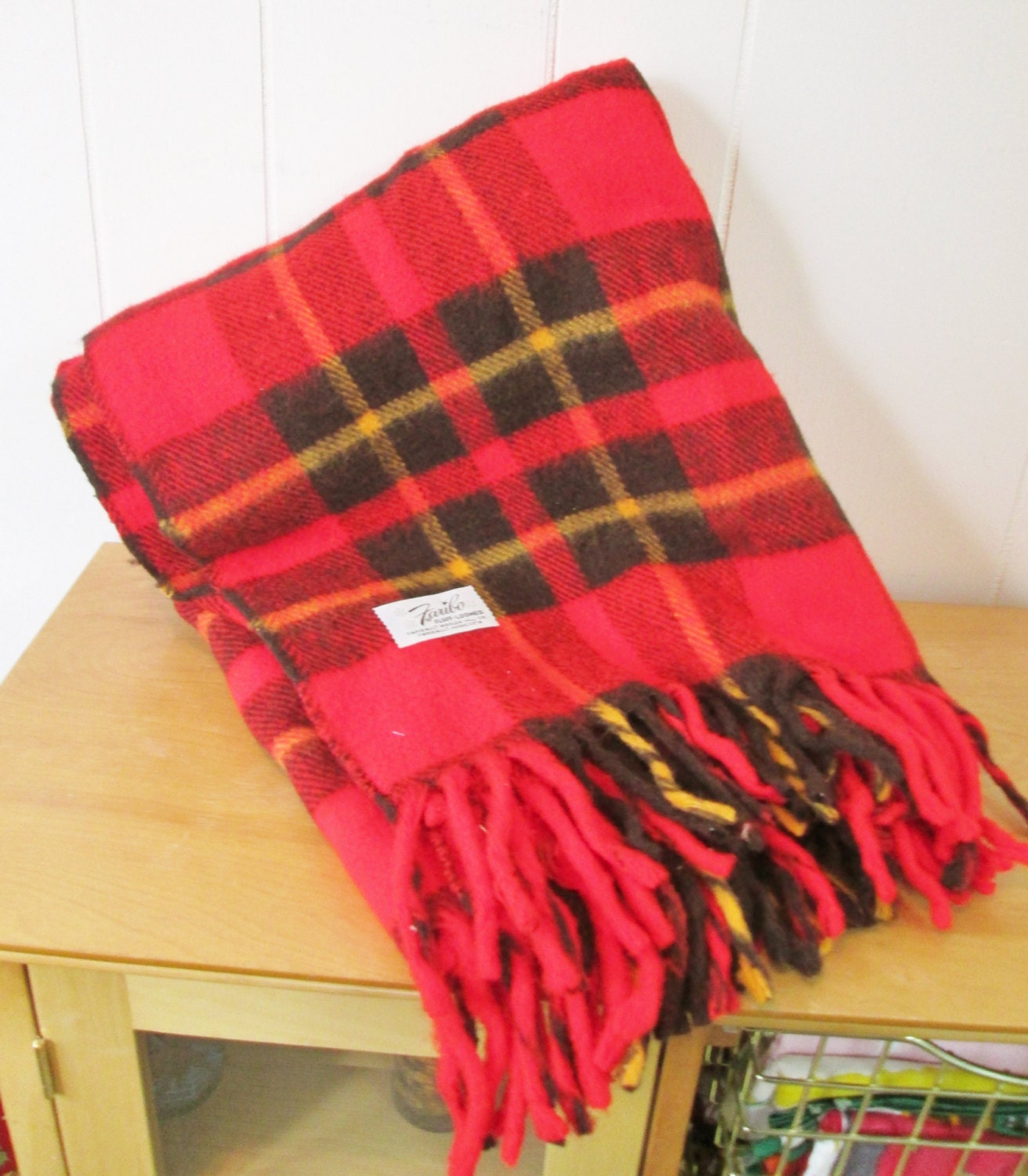 vintage Faribo plaid blanket by vintagegoodies on Etsy