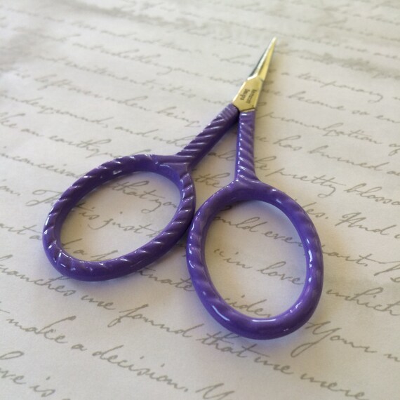 Pretty PURPLE embroidery scissors vintage style designer