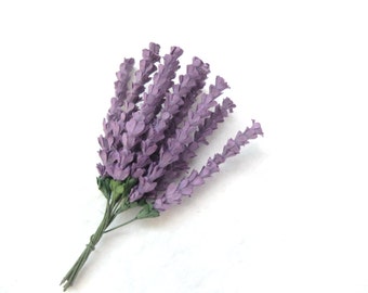 10 mini mulberry paper lavender - paper flowers