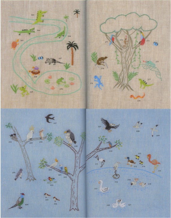 400 Small Cute Animals Embroidery Patterns Craft Book