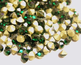 Lot De 100 Perles Facettées Bohem Light Emerald AB 4mm - Pour Création De Bijoux