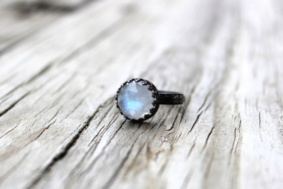 moonstone ring sterling silver hippie hippy chick 10mm handcrafted any ...
