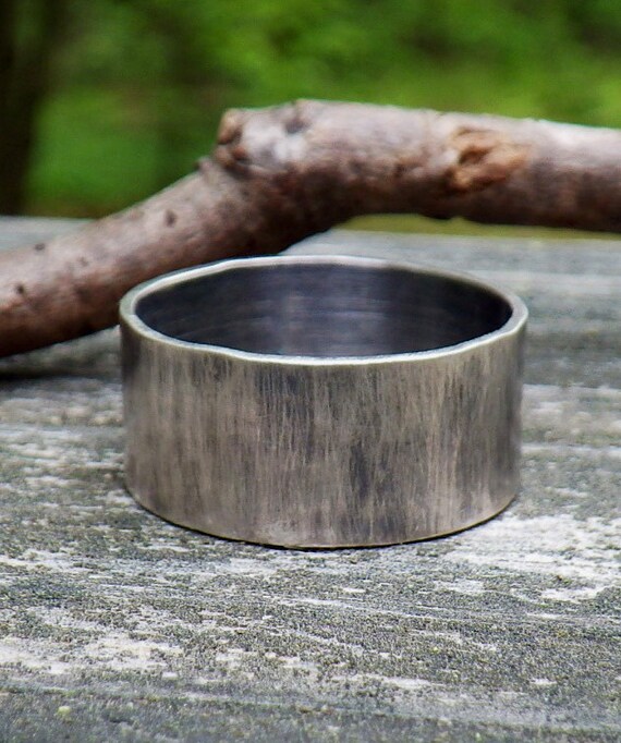 ... silver ring men's rustic ring mens wide band ring mens wedding band