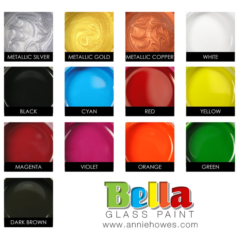 Bella Paint for Glass Clay and Metal. Opaque Glossy Paint