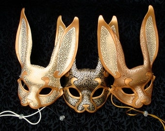 MADE TO ORDER Venetian Rabbit Leather Mask... masquerade bunny costume mardi gras halloween burning man splicer