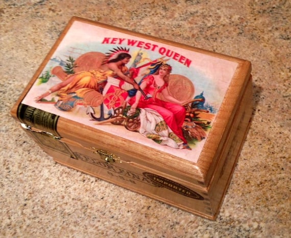 decoupage a wooden box cigar to how Box West unique box decoupage by wooden cigar Key Cigar