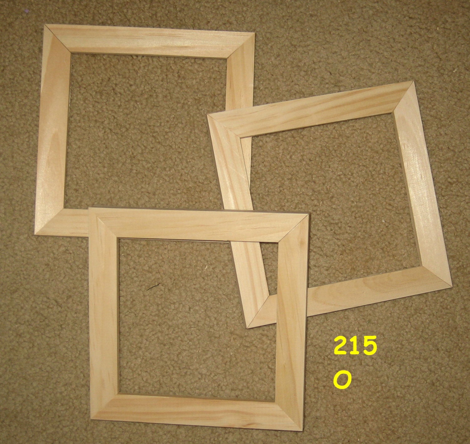 3 unfinished 6x6 wood picture frames my no. 215 O