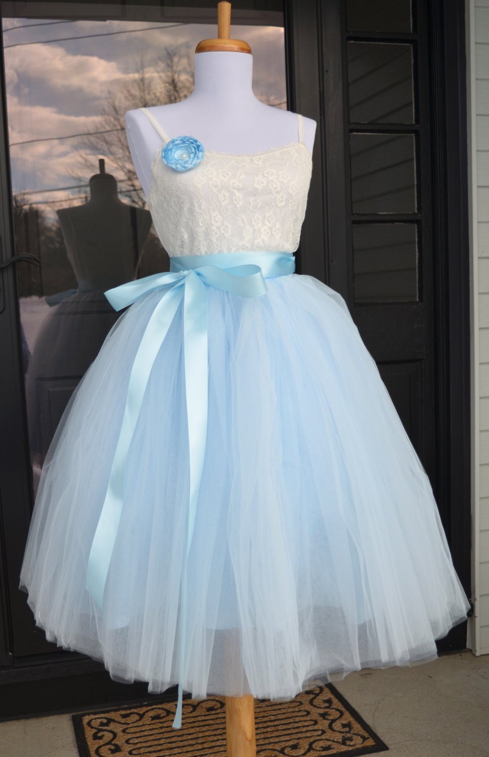 Womens Tutu Soft Baby Blue Tulle skirt Light Blue tutu