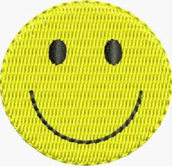 Mini smiley face embroidery designs 3 sizes by DBembroideryDesigns