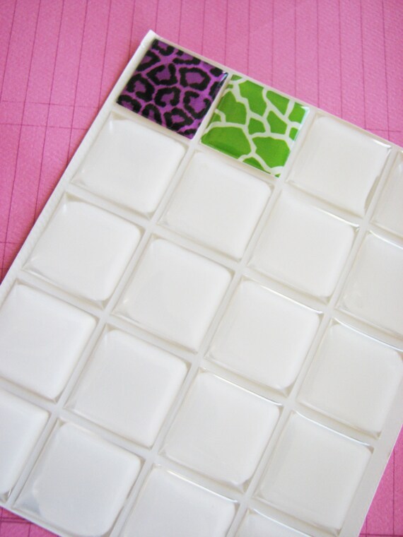 40. 1 inch Square Epoxy Stickers by theglassconnection