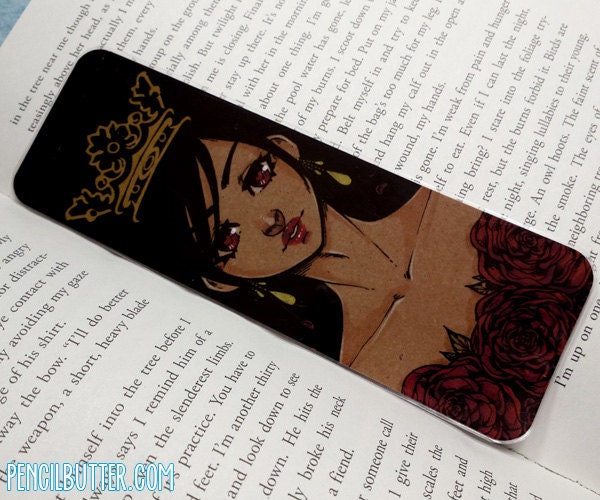 red queen bookmark by pencilbutter on etsy