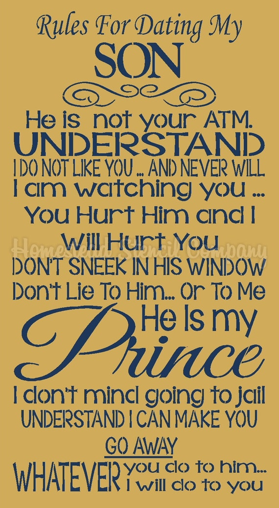 Rules For Dating My Son Sign Rules For Dating My Son Sign