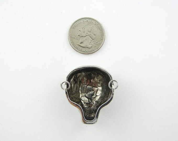 Antique Silver-tone Double Link Tiger Head Pendant