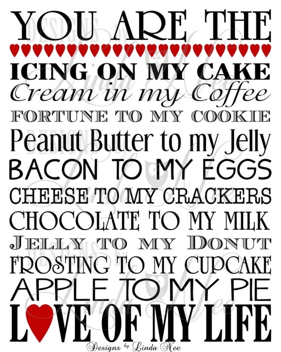 Items similar to Printable You Are The Bacon to my Eggs, Cream in my ...