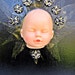 Assemblage on Canvas, Original Mixed Media, Assemblage Art, Doll Face Art, Wall Art, 3d Art, Sleeping Baby, Doll Art