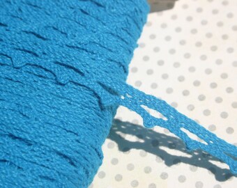 Turquoise Cluny Lace - Narrow Cluny Crochet Torchon Trim - 1/2" Wide