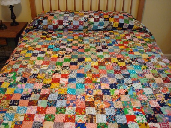 Large bed quilt with flannel backing PLUS by HeathersCollectibles