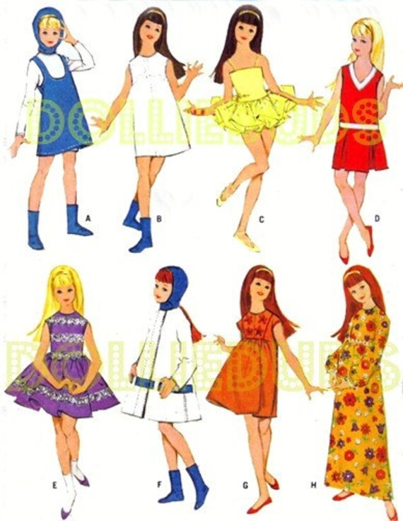 Vintage 9 Doll Clothes Pattern Fits Skipper Pepper