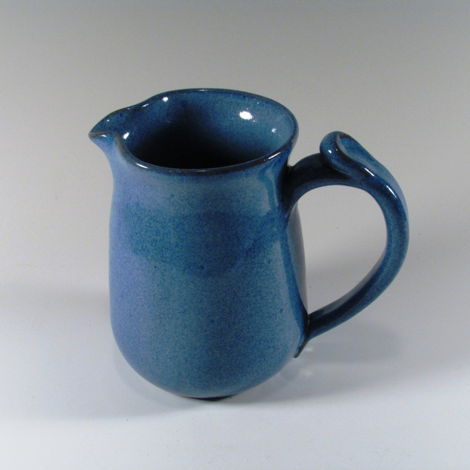 Blue Ceramic Pitcher Handmade Pitcher by ClaycrazyPottery