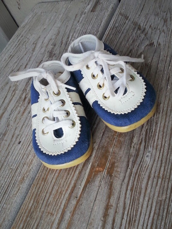 White and Blue Baby Tennis Shoes size 1
