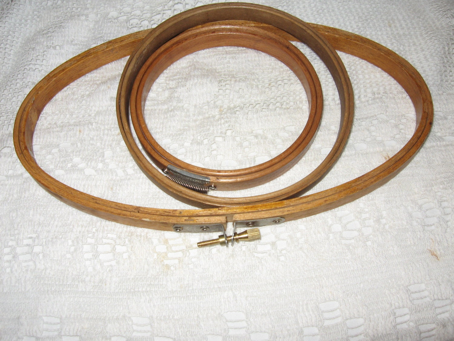 3 Vintage Wood Embroidery Hoops