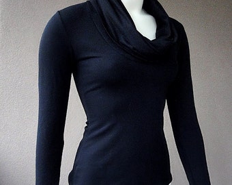 SALE Organic sweater top, black tunic shirt, handmade sweatshirt, more colors