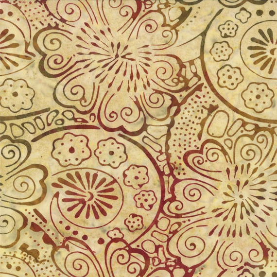 Sand Tan Cream Summer Vacation Batik Fabric 26 x