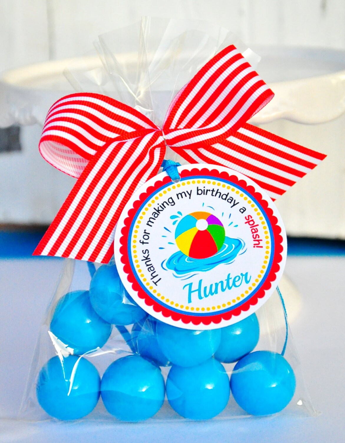 Beach ball Gift Tags Beach Ball Favor tags Pool Party Favor