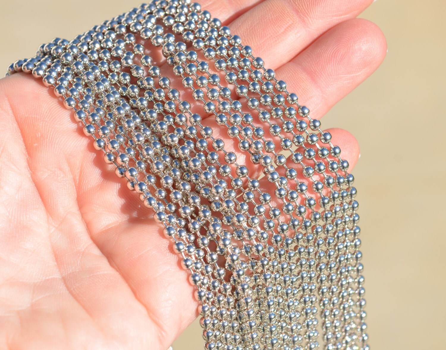 BULK 10 Meters Silver Ball Chains 3.2mm C931
