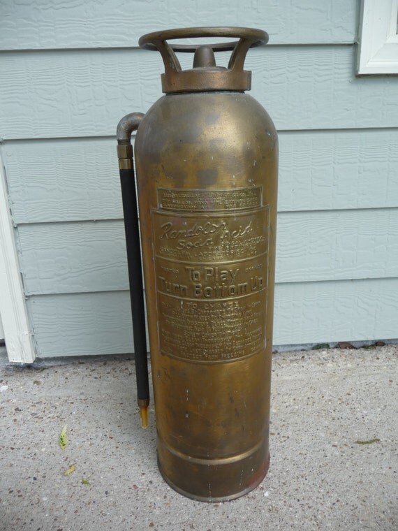 vintage Fire Extinguisher vintage brass by myvintagedreams on Etsy