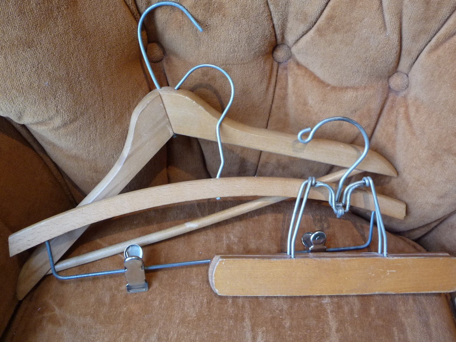 SALE vintage Hangers wooden Hangers Three wooden Hangers