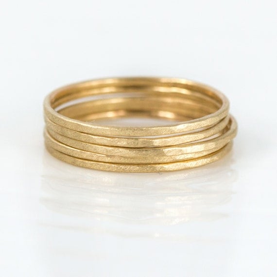 Stacking Rings in 14k Gold Thin Gold Rings by MelanieCaseyJewelry